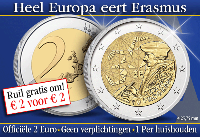 Erasmus munt - € 2 voor € 2 - Officiële Nationale Omruilactie
